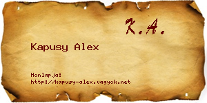 Kapusy Alex névjegykártya