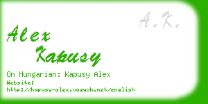 alex kapusy business card